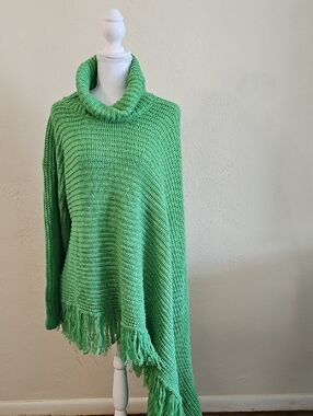 Handmade Hand Knit Shaw With Turtleneck Sleeve On One Side Unique  Festival